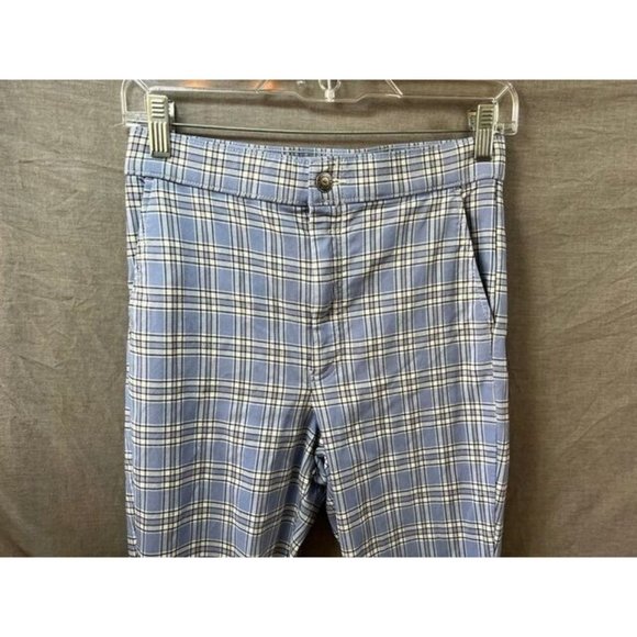 Hollister Pants Womens Medium Blue Plaid StretchChino Casual‎ Ladies 28x27. - Picture 2 of 10